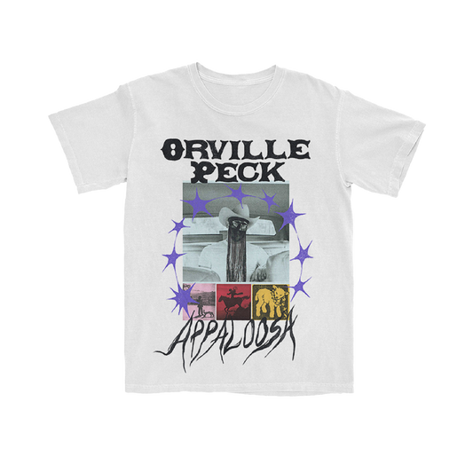 The Appaloosa Tee is a unisex, white tee featuring art inspired by the EP.